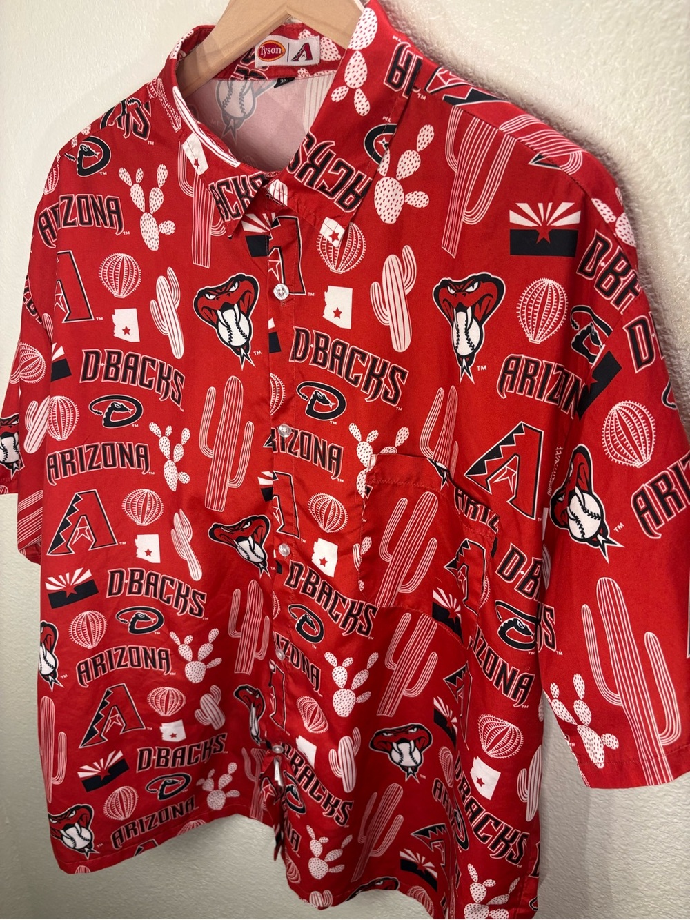 Arizona Diamondbacks Dbacks Button Up Shirt XL Cactus Baseball MLB